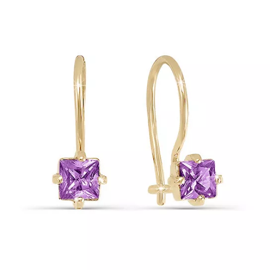 Серьги детские с фианитом из золота