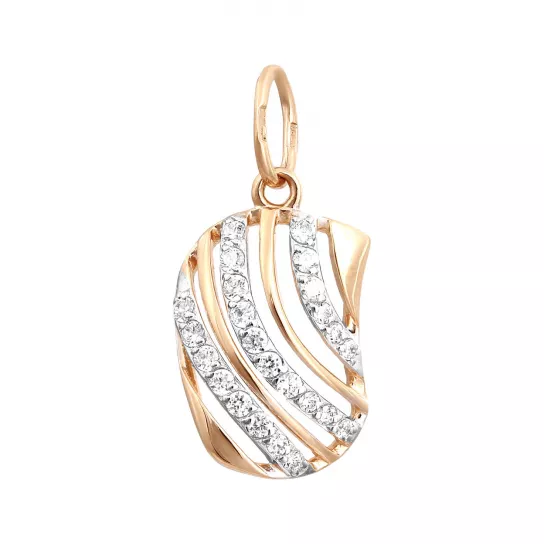 Подвеска с фианитом из золота
