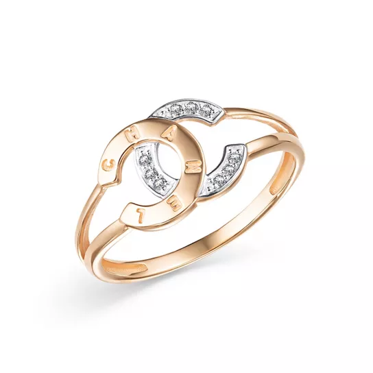 Кольцо с фианитом из золота