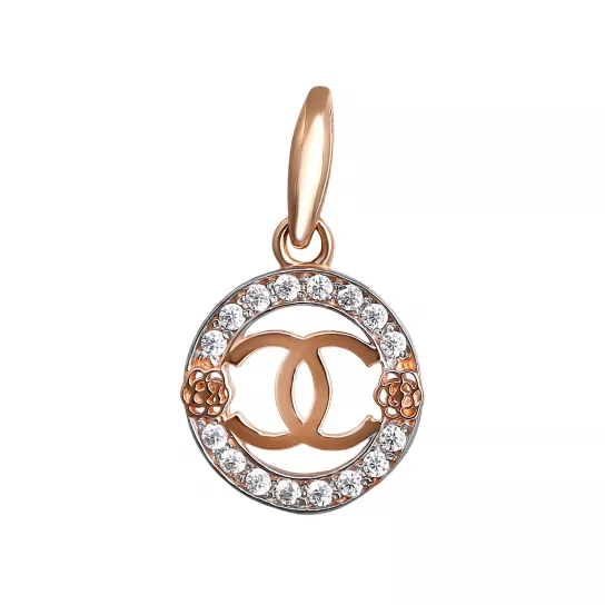 Подвеска с фианитом из золота