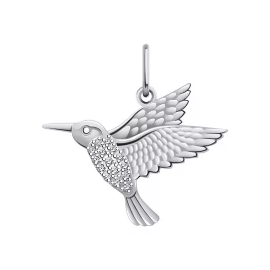 Подвеска с фианитом из серебра