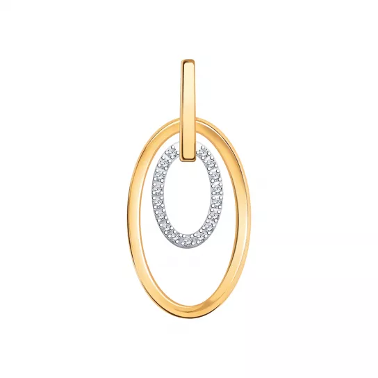 Подвеска с фианитом из золота
