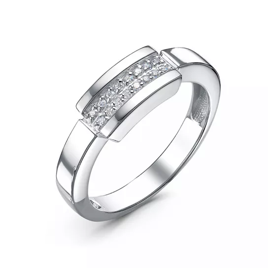 Кольцо с фианитом из серебра