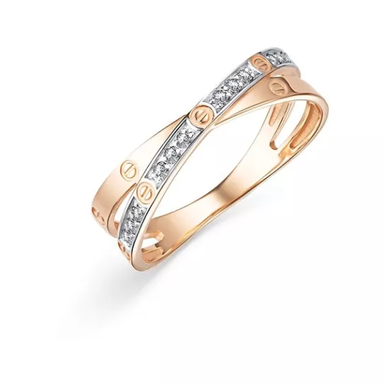 Кольцо с фианитом из золота