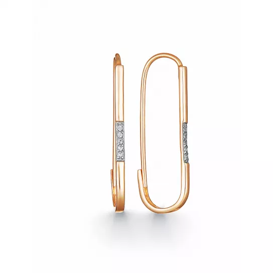 Серьги с фианитом из золота