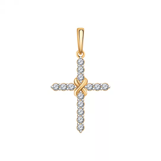 Подвеска с фианитом из золота