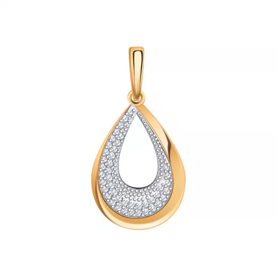 Подвеска с фианитом из золота