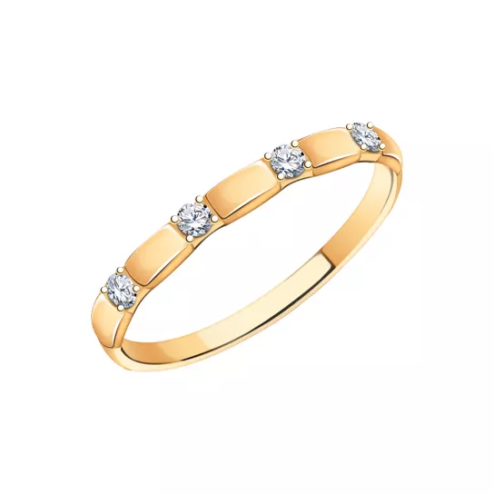 Кольцо с фианитом из золота