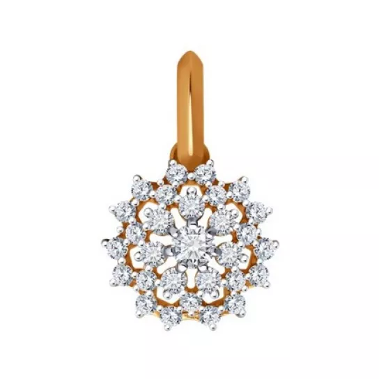 Подвеска с фианитом из золота