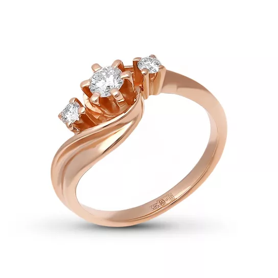 Кольцо с бриллиантами из золота