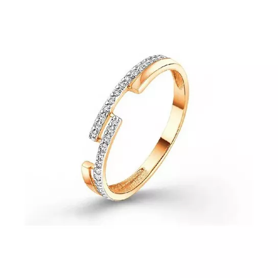 Кольцо с фианитом из золота