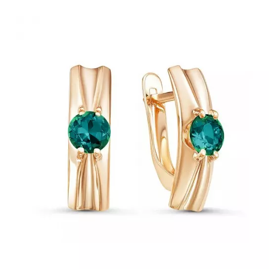 Серьги с кварцем из золота