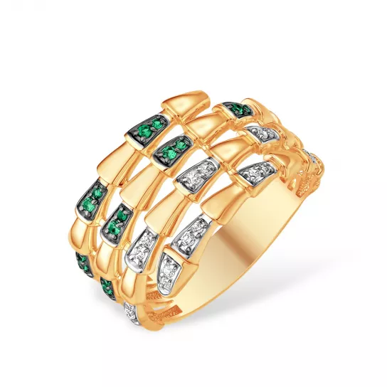 Кольцо с фианитом из золота