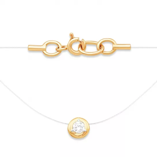 Колье с фианитом из золота