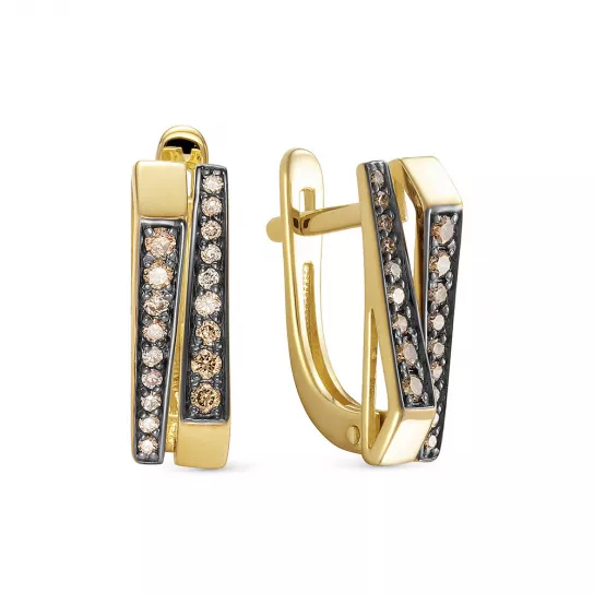 Серьги с бриллиантами из золота