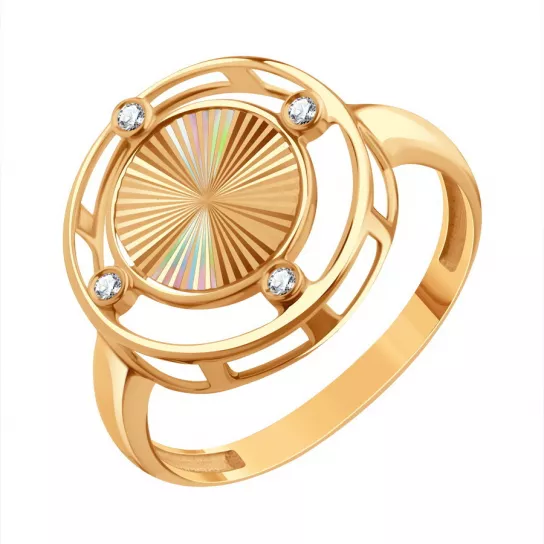 Кольцо с фианитом из золота