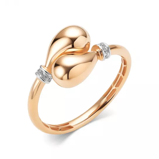 Кольцо с фианитом из золота