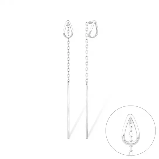 Серьги-продевки из серебра