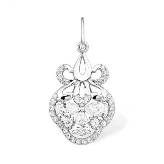 Подвеска с фианитом из серебра