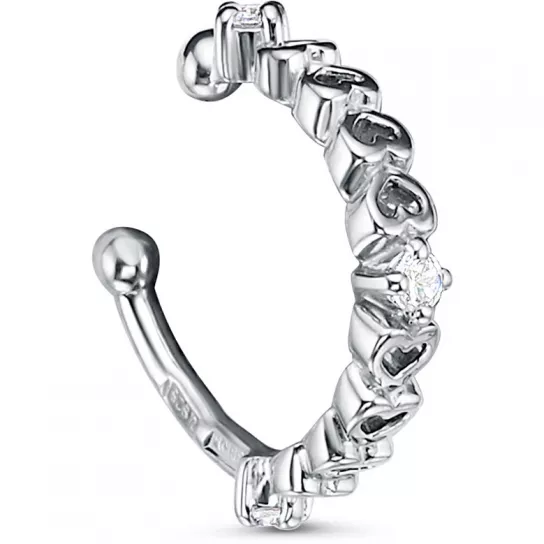 Серьги с фианитом из серебра