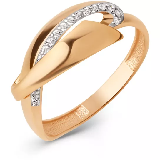 Кольцо с фианитом из золота