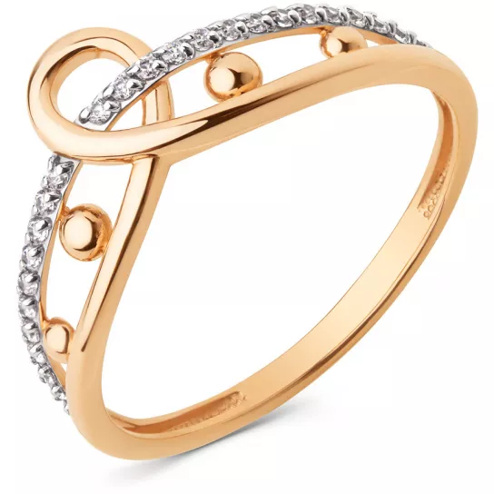 Кольцо с фианитом из золота