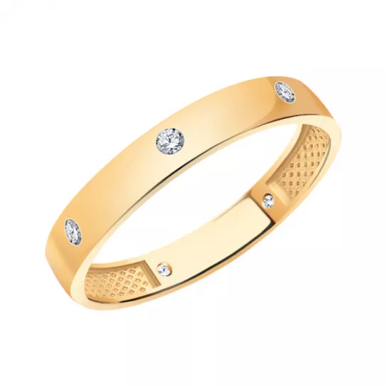 Кольцо с фианитом из золота