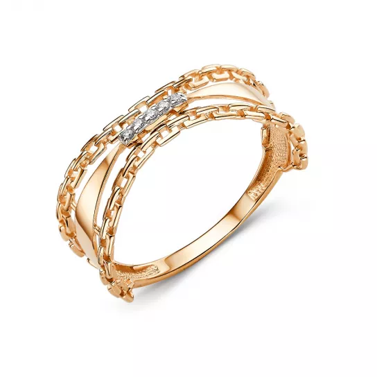 Кольцо с фианитом из золота