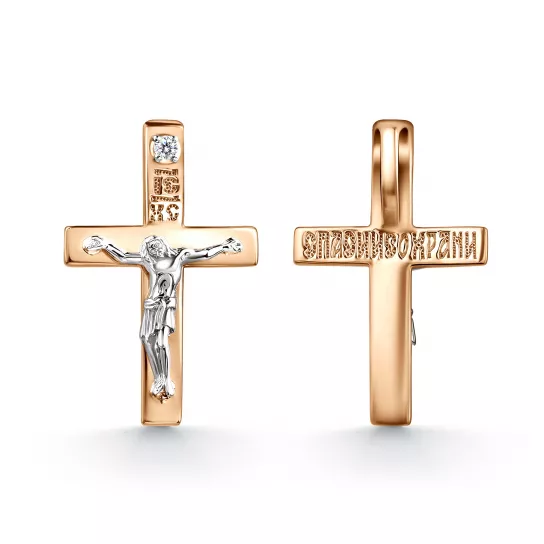 Крест с бриллиантами из золота