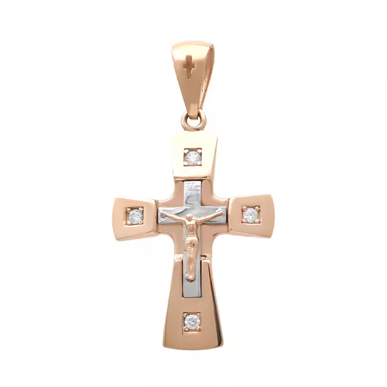 Крест с фианитом из золота
