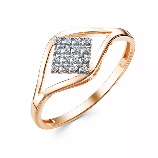 Кольцо с фианитом из золота