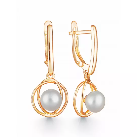 Серьги с жемчугом из золота