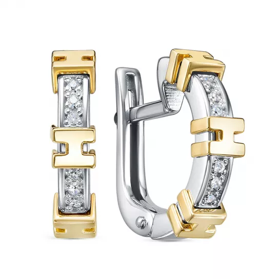 Серьги с фианитом из золота