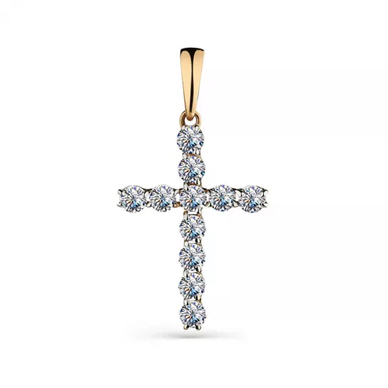 Крест с фианитом из золота
